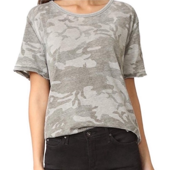 We The Free Camo Print Sz S Cotton Blend Oversized Boho Top - Picture 1 of 12